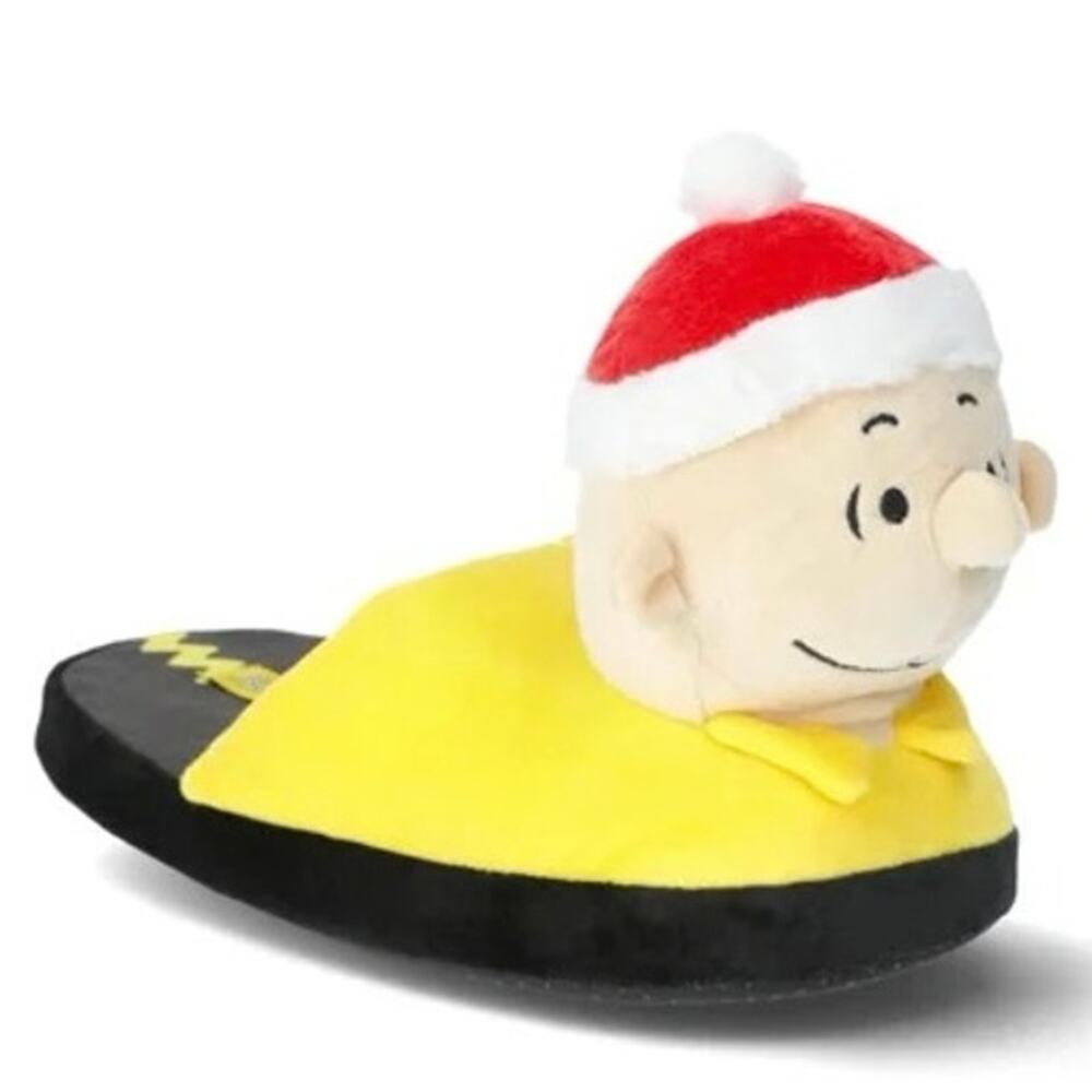 Peanuts Christmas Charlie Brown slippers slides slip on Holiday gift men’s 11/12
